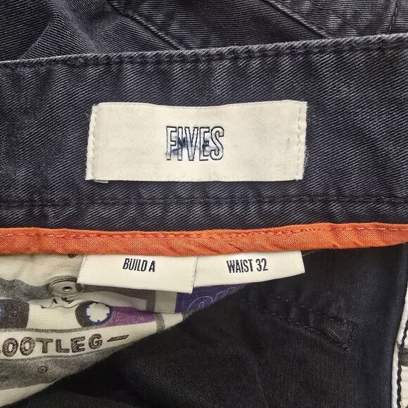 Spoke Fives Build A Chino Jean Blackish Blue Button Fly Waist 32 - Picture 7 of 13